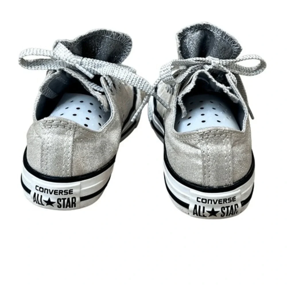 Converse All Stars CT OX Low Top‎ Sneaker Double Tongue Silver Junior 1 Metallic